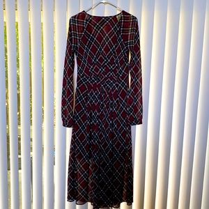 Michael Kors Plaid Merlot slip dress